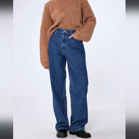 Aligne Gigi Mid Wash High Rise Loose Straight Leg Jeans Size 25 - Picture 1 of 15